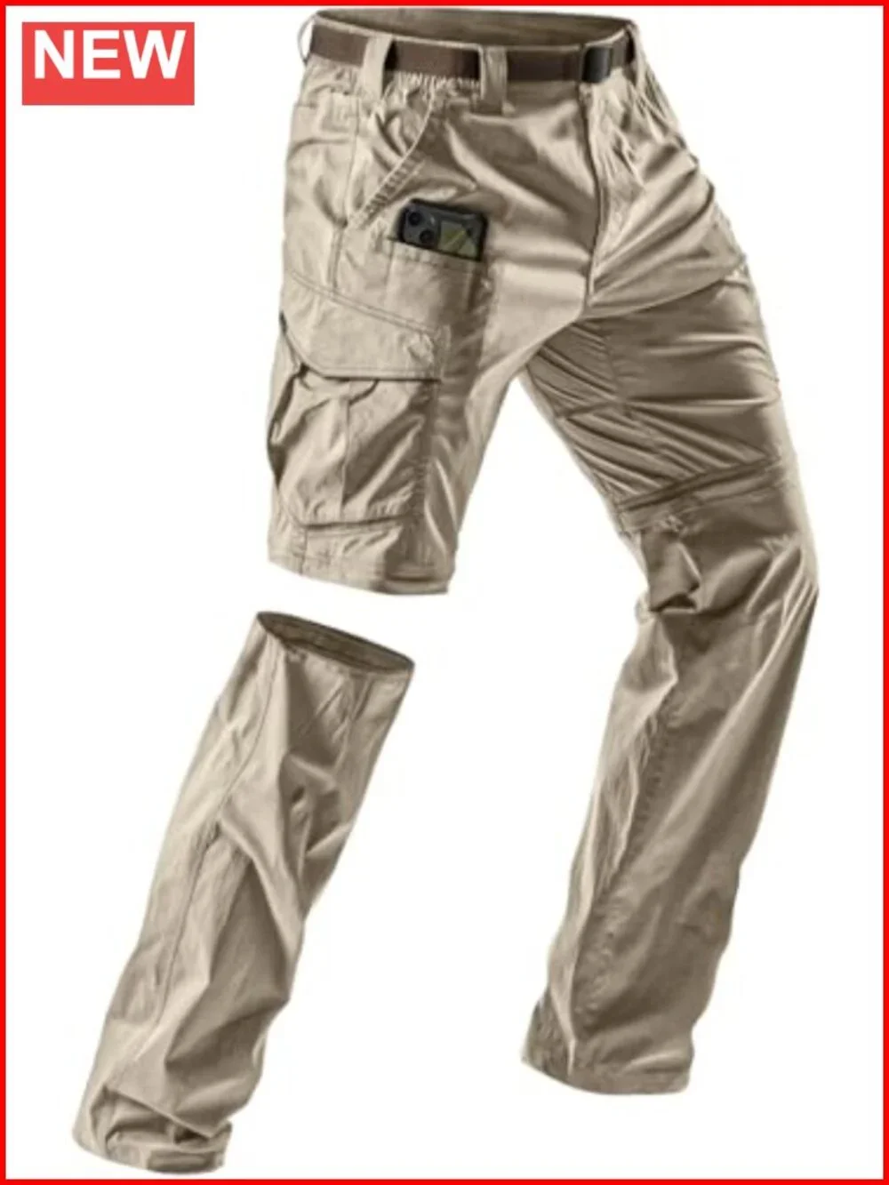 Convertible Cargo Tactical Pants, Water Resistant Hiking Pants, Zip Off
